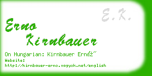 erno kirnbauer business card